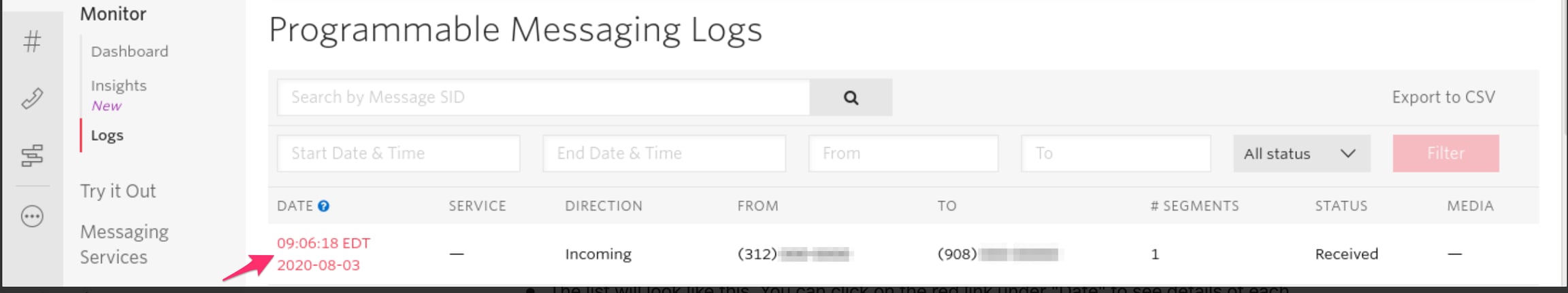 SMS Logs
