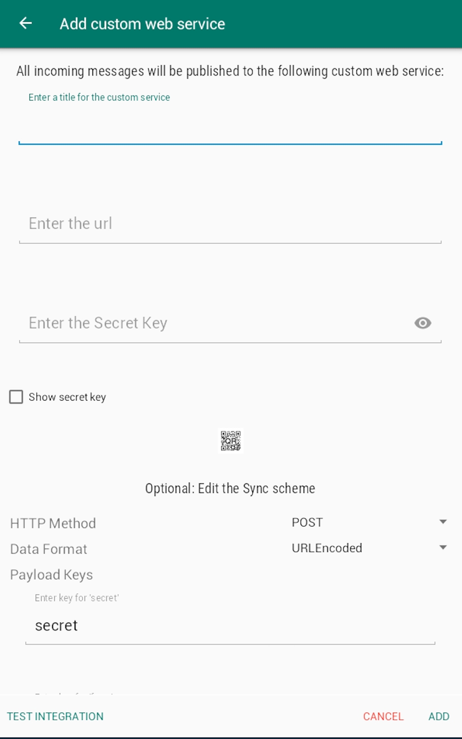 Custom web service configuration settings.