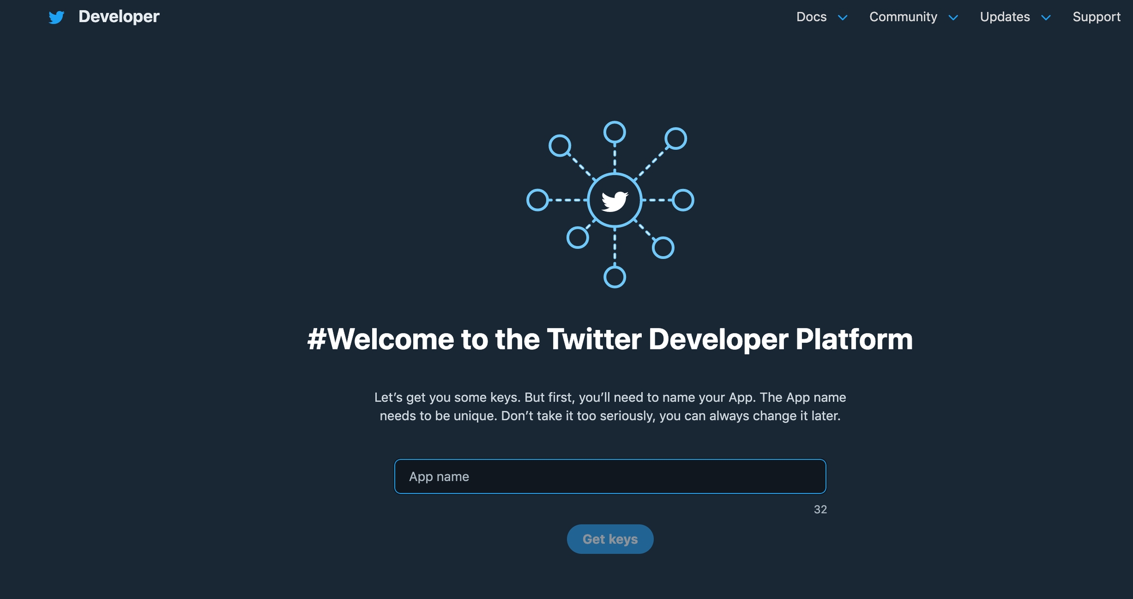 Twitter (X) Developer Page - Enter your App/Deployment/Project name