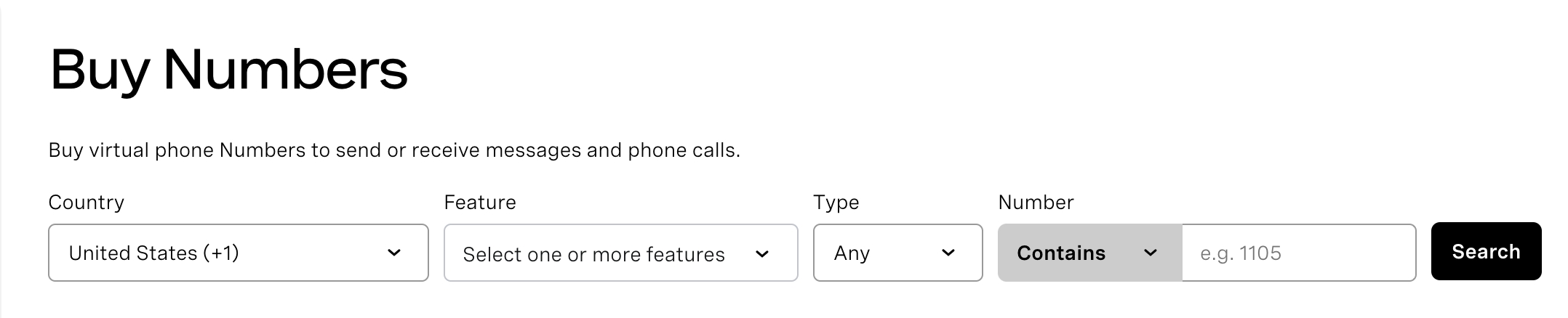 Set desired criteria